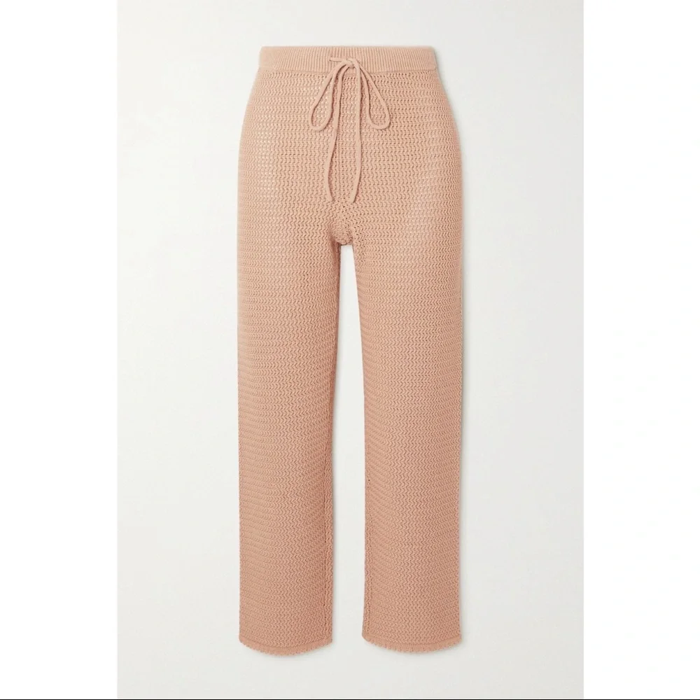 Reformation Beige Knit Cropped Pants - Picture 2 of 10